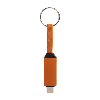Schlüsselanhänger mit 60W USB-C-Kabel Keycab, orange