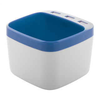 Stifteköcher mit USB Hub Warger, weiß/blau