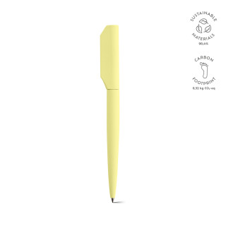 "Rabelais Pen" Kugelschreiber aus recyceltem Aluminium mit schwarzer Dokumental®-Tinte, pastelgelb