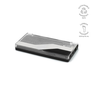 "Voltix Powerbank" Powerbank aus rABS, 10.000 mAh, 18 W mit LED-Anzeige, schwarz