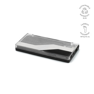 Voltix Powerbank aus rABS mit 10000 mAh. 18 W. LED-Anzeige, schwarz