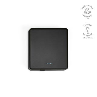 "Mendel Powerbank" Powerbank aus rABS mit 5.000 mAh, magnetisches Laden, schwarz
