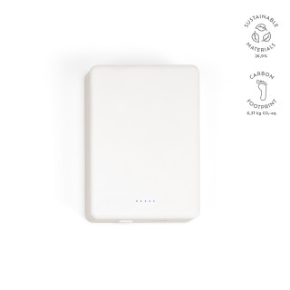 "Hooke Powerbank" Powerbank aus rABS, 10.000 mAh, magnetisches Laden, weiß