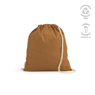 Lhotse Kordelzugbeutel aus recycelter Baumwolle (140 g/m²), braun