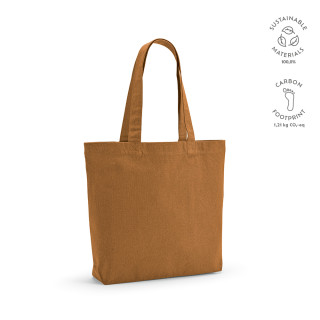 Aconcagua Einkaufstasche recyceltes Baumwolle (280 g/m²). Mit Bodenfalte, braun