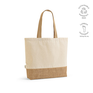"Mauna Kea Tote Bag" Einkaufstasche aus recycelter Baumwolle (220 g/m²) und Jute (275 g/m²), natur
