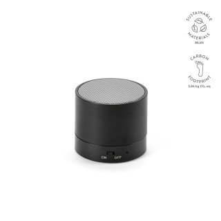 Gauss Lautsprecher aus rABS, 300 mAh. 1,5 Std Spielzeit. 3 W Leistung, schwarz