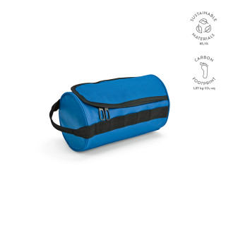 "Riga Toiletry Bag" 5,7L Kulturtasche aus rPET mit Tragegriff, zylindrische Form, blau