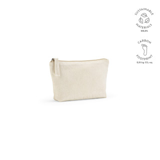 Cairo S 1,1L Kulturtasche, 320gsm recyceltes Baumwolle mit Reißverschluss, natur