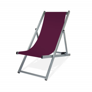 Aluminium-Liegestuhl ATROX 2.0, wechselbarer Bezug, silber, aubergine