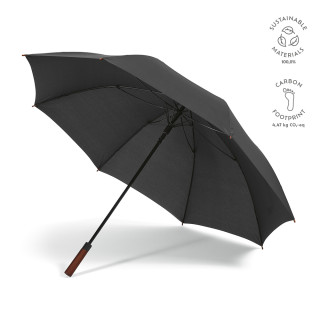 Aretha 32"Regenschirm aus rPET. Winddicht mit automatischer Öffnung, schwarz