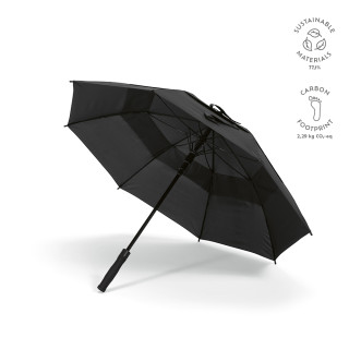 Prince 23"Regenschirm aus rPET. Sturmfest mit automatischer Öffnung, schwarz