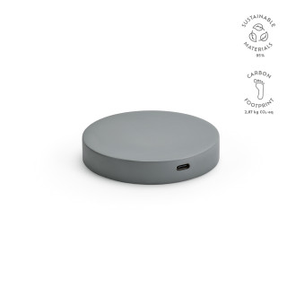 Lovelace Wireless Charger aus Kalkstein. 15 W. USB-C-Anschluss, grau
