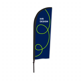 Beachflag Gerade M: 65 cm x 267 cm, schwarz