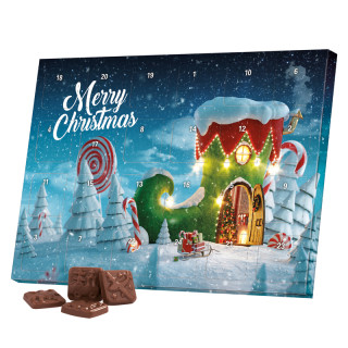 Classic Tisch Adventskalender, Blister gefüllt, Alpenmilch Schokotäfelchen