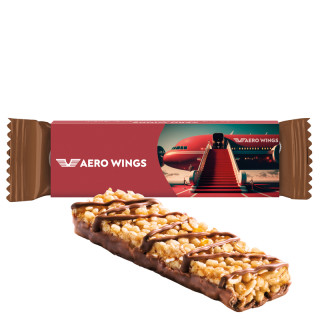 Werbeschuber mit Corny Riegel Schoko