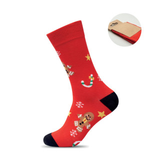 SOC MEDIUM Weihnachtssocken M, rot