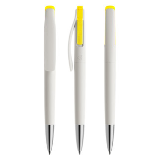 prodir DS2 PMS Push Kugelschreiber, weiß, zitrone, Schreibfarbe: blau