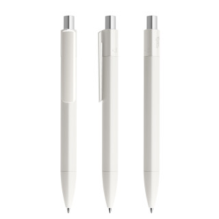 prodir DS4 PMM Push Kugelschreiber, weiß, silber matt, Schreibfarbe: blau