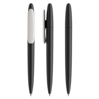 prodir DS5 Soft Touch TRR-P Twist Kugelschreiber, schwarz, weiß, Schreibfarbe: blau