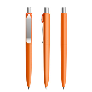 prodir DS8 Soft Touch PSR Push Kugelschreiber, orange, silber matt, Schreibfarbe: blau