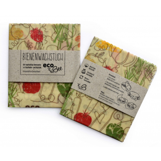 Bienenwachstuch M individuell bedruckt, Banderole im eigenen Design