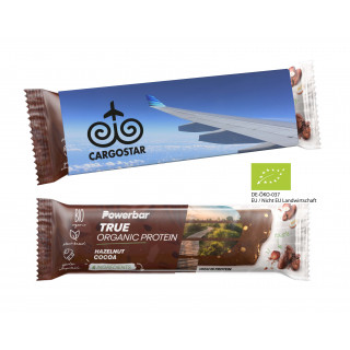 PowerBar im Werbeschuber - True Organic Protein (BIO), Hazelnut Cocoa