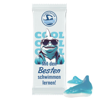 Trolli Fruchtgummi "Haifisch", Folie weiß