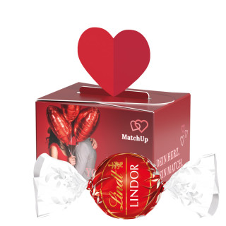 Geschenkbox Mini "Herz", Lindt LINDOR Milchkugeln