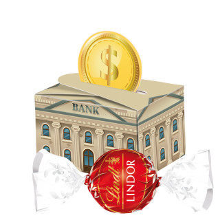 Geschenkbox Mini rund, Lindt LINDOR Milchkugeln