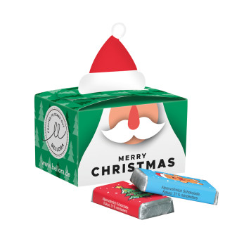 Geschenkbox Mini "Weihnachtsmütze", Alpenmilch Schokotäfelchen