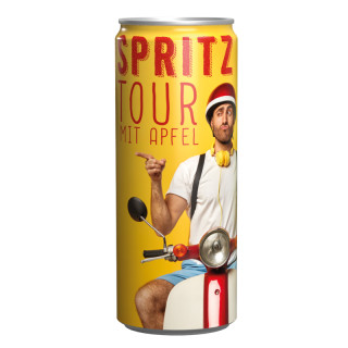 Getränkedose mit Apfelsaft aus Apfelsaftkonzentrat