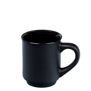 Keramiktasse schwarz matt, stapelbar, Inhalt 24 cl
