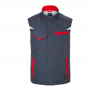 Workwear Softshell Padded Vest-Level 2, 5XL, carbon/red