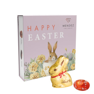 Lindt Präsent im Werbeschuber, Kleine Kostbarkeiten Goldhase