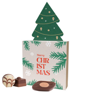 Lindt Präsent im Werbeschuber "Tannenbaum", Lindt Mini Pralinés