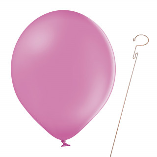 Luftballon „Pastell“ , Größe M (ø ca. 30 cm) in cyclamen rose mit Ballonhalte-Drahtstab