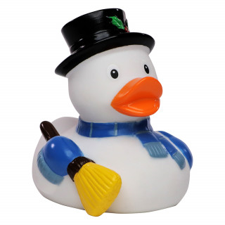 Quietsche-Ente Schneemann, weiß