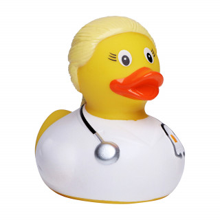Quietsche-Ente Ärztin, blond, multicolour