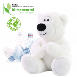 Kuscheltier RecycelBär® Ice, weiß, M