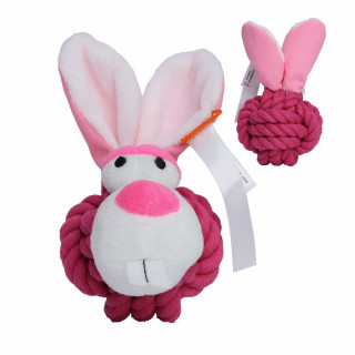 Hundespielzeug Knotentier Hase, pink