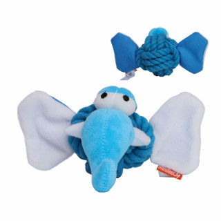 Hundespielzeug Knotentier Elefant, blau, one size