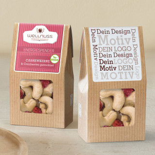 Mini Faltschachtel - energiespender - Cranberries & Cashewkerne