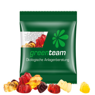 Minitüte 10 g, kompostierbare Folie transparent, Trolli Fruchtgummibären, 30% Fruchtsaftqualität Exquisit