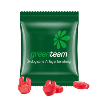 Minitüte Sonderform, 10 g, Folie kompostierbar weiß, Troli Fruchtgummi 