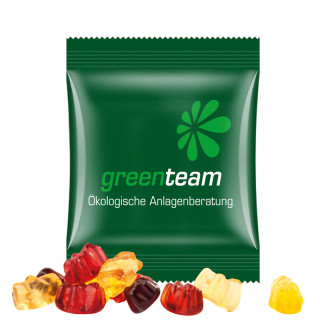 Minitüte,15 g, kompostierbare Folie weiß, Trolli Fruchtgummibären, 30% Fruchtsaftqualität Exquisit