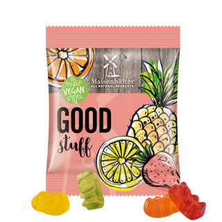 Minitüte 12 g, Folie weiß, Trolli Vegane Gummibärchen, 14% Fruchtsaft