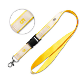 Polyester Lanyard mit Satinbezug und abnehmbarem Steckverschluss 