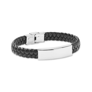 FAULET Geflochtenes Armband 21 cm, schwarz