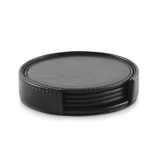 POSA SET Untersetzer-Set PU, schwarz